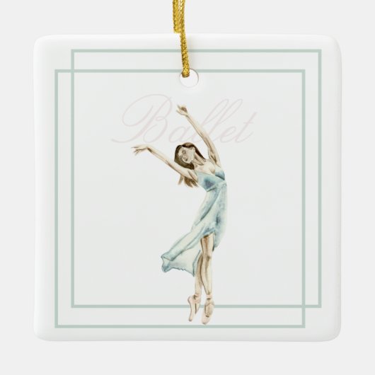 Mooi modern Ballerina Blue, roze geometrisch Keramisch Ornament (Voorkant)