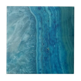 Mooi modern blauw agaat tegeltje