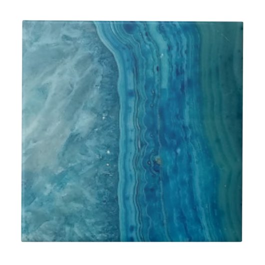 Mooi modern blauw agaat tegeltje (Voorkant)