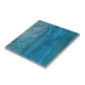 Mooi modern blauw agaat tegeltje (Zijkant)
