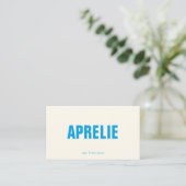 Mooi modern blauw wit creatief minimalistisch visitekaartje (Staand voorkant)
