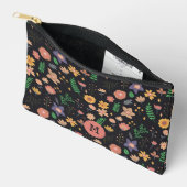 Mooi modern donker bloempatroon monogram etui (Open)