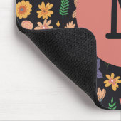 Mooi modern donker bloempatroon monogram muismat (Hoek)