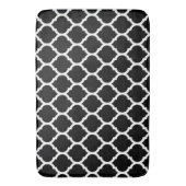 Mooi modern elegant zwart quatrefoil patroon badmat (Voorkant Verticaal)