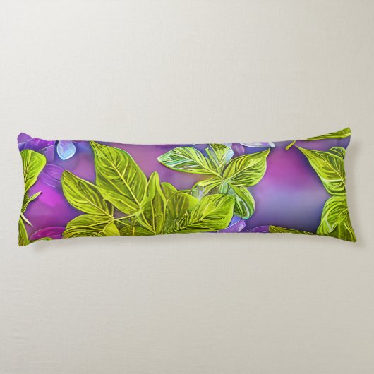 Mooi modern Leafy Pattern Lichaamskussen (Achterkant)