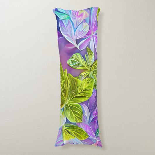 Mooi modern Leafy Pattern Lichaamskussen (Voorkant Verticaal)