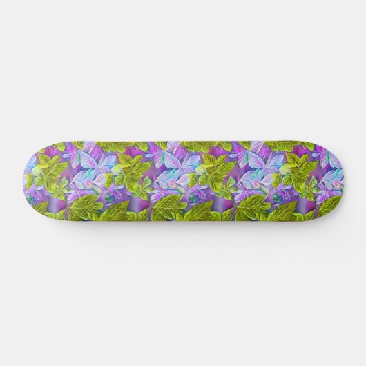 Mooi modern Leafy Pattern Persoonlijk Skateboard (Horizontaal)