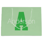 Mooi modern monogram | licht en Kelly groen Groot Cadeauzakje (Voorkant)