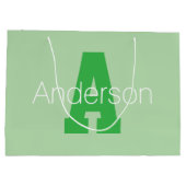 Mooi modern monogram | licht en Kelly groen Groot Cadeauzakje (Achterkant)