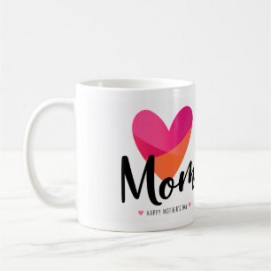 Mooi modern ontwerp voor mama met hartje koffiemok