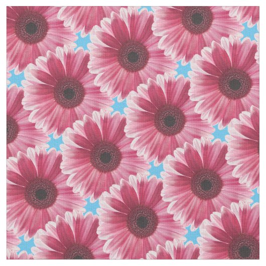 Mooi modern roze gerbera-ventilatorpatroon stof (Close Up)