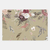 Mooi Modern Sage Groen Bloemen Patroon Gift Inpakpapier Vel (Voorkant 2)