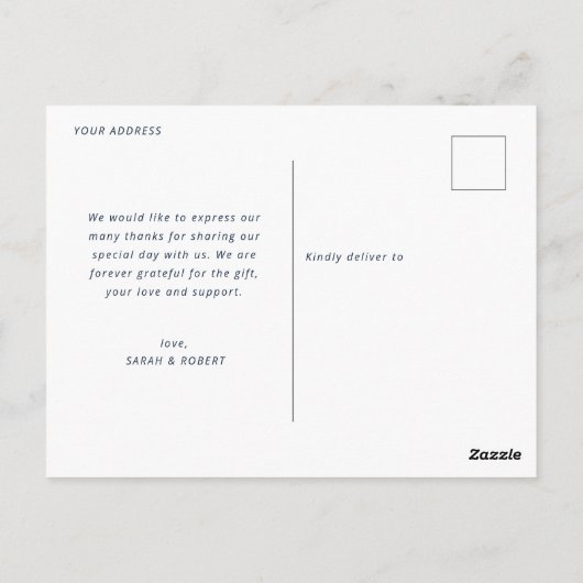 mooi modern script bruiloft bedankt fotokaart briefkaart (Achterkant)