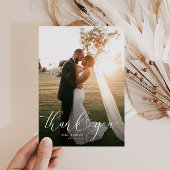 mooi modern script bruiloft bedankt fotokaart briefkaart