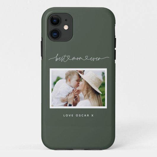 Mooi modern script foto cadeau voor mama Case-Mate iPhone case (Achterkant)