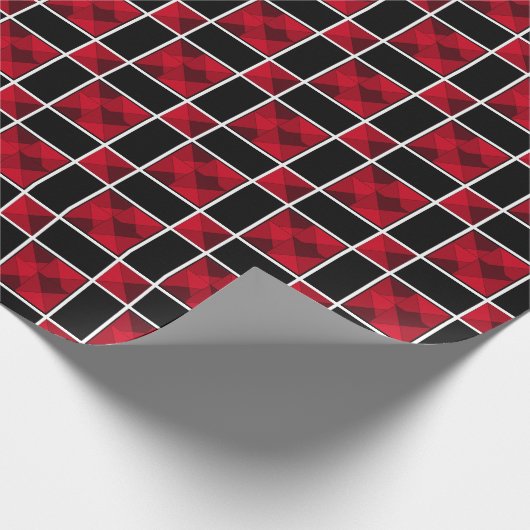 Mooi modern vierkant gecheckt cadeaupapier (Hoek)