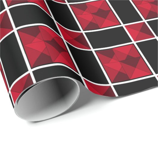 Mooi modern vierkant gecheckt cadeaupapier (Rol Hoek)