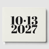 Mooi modern wit trouwgastboek gastenboek (Voorkant)