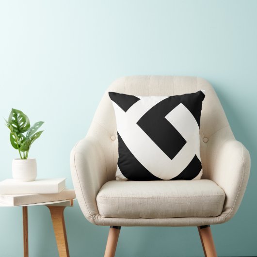 Mooi, modern zwart en wit kussen (Stoel)