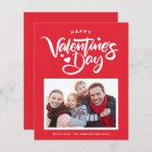 Mooi moderne kalligrafie Valentijnsdag kaart met f (Voorkant / Achterkant)