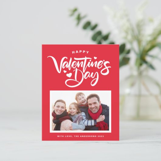 Mooi moderne kalligrafie Valentijnsdag kaart met f (Staand voorkant)