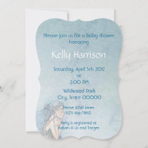 Mooi Moeder en Baby Zeemeermin Baby Shower Kaart