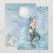 Mooi moeder en baby zeemeermin baby shower kaart (Voorkant / Achterkant)