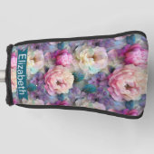 Mooi Moeder-van-Parel Bloemen Persoonlijk Golfheadcover (Voorkant)