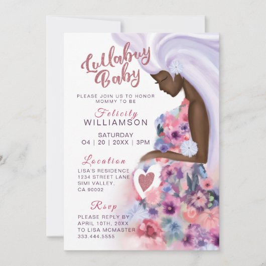 Mooi Moeder Worden Bloemen Baby Shower Uitnodiging (Voorkant)