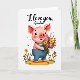 Mooi Moederdag Biggetje Kaart