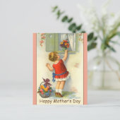 Mooi Moederdag Briefkaart w / Vintage Afbeelding (Staand voorkant)