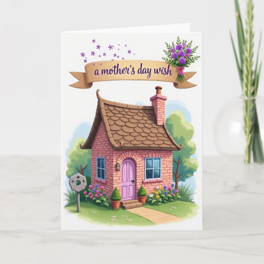 Mooi Moederdag Cottage Kaartje Kaart (Voorkant)
