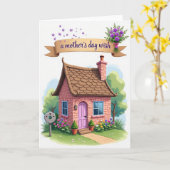 Mooi Moederdag Cottage Kaartje Kaart (Gele Bloem)