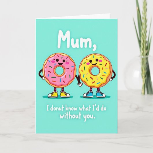 Mooi Moederdag Donut Kaartje Kaart (Voorkant)