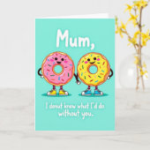 Mooi Moederdag Donut Kaartje Kaart (Gele Bloem)