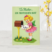 Mooi Moederdag fee kaartje Kaart (Gele Bloem)
