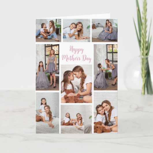 Mooi Moederdag Fotocollage van dochter Kaart (Voorkant)