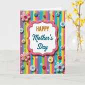 Mooi Moederdag Gestreept Frame Kaart (Gele Bloem)