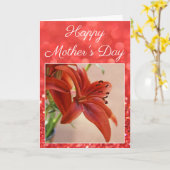 Mooi Moederdag Glitter Lelie Bloem Foto Kaart (Gele Bloem)