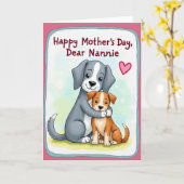 Mooi Moederdag Honden Kaart (Gele Bloem)