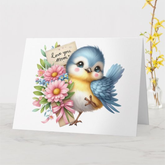 Mooi Moederdag kaartje Kaart (Gele Bloem)