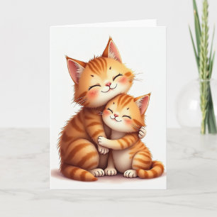 Mooi Moederdag Kat Knuffel Kaart