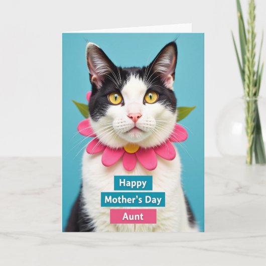 Mooi Moederdag kat portret kaart (Voorkant)