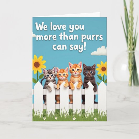 Mooi Moederdag Kitten Kaart (Voorkant)