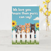 Mooi Moederdag Kitten Kaart (Gele Bloem)