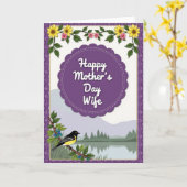 Mooi Moederdag Meer Vogel Kaart (Gele Bloem)