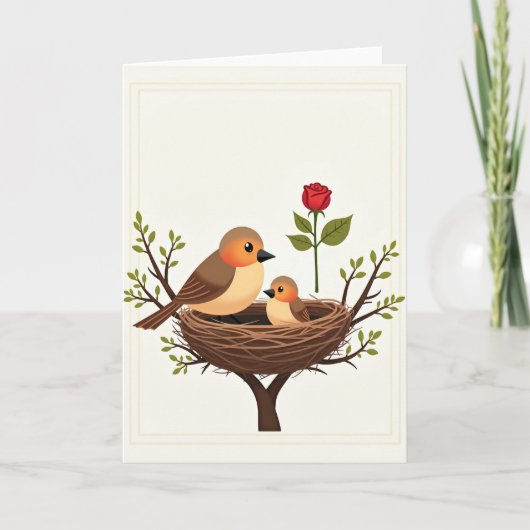 Mooi Moederdag nestkaartje Kaart (Voorkant)