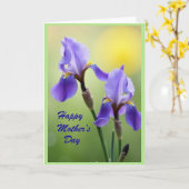 Mooi Moederdag Paarse Kaart (Gele Bloem)
