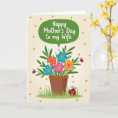 Mooi Moederdag Pot Kaart (Gele Bloem)