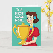 Mooi Moederdag Trofee Kaart (Gele Bloem)